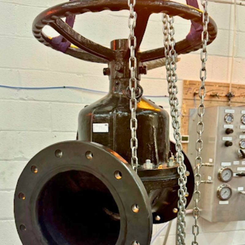 ST Type diaphragm Valve in testing bay Rubber lined ST type testing